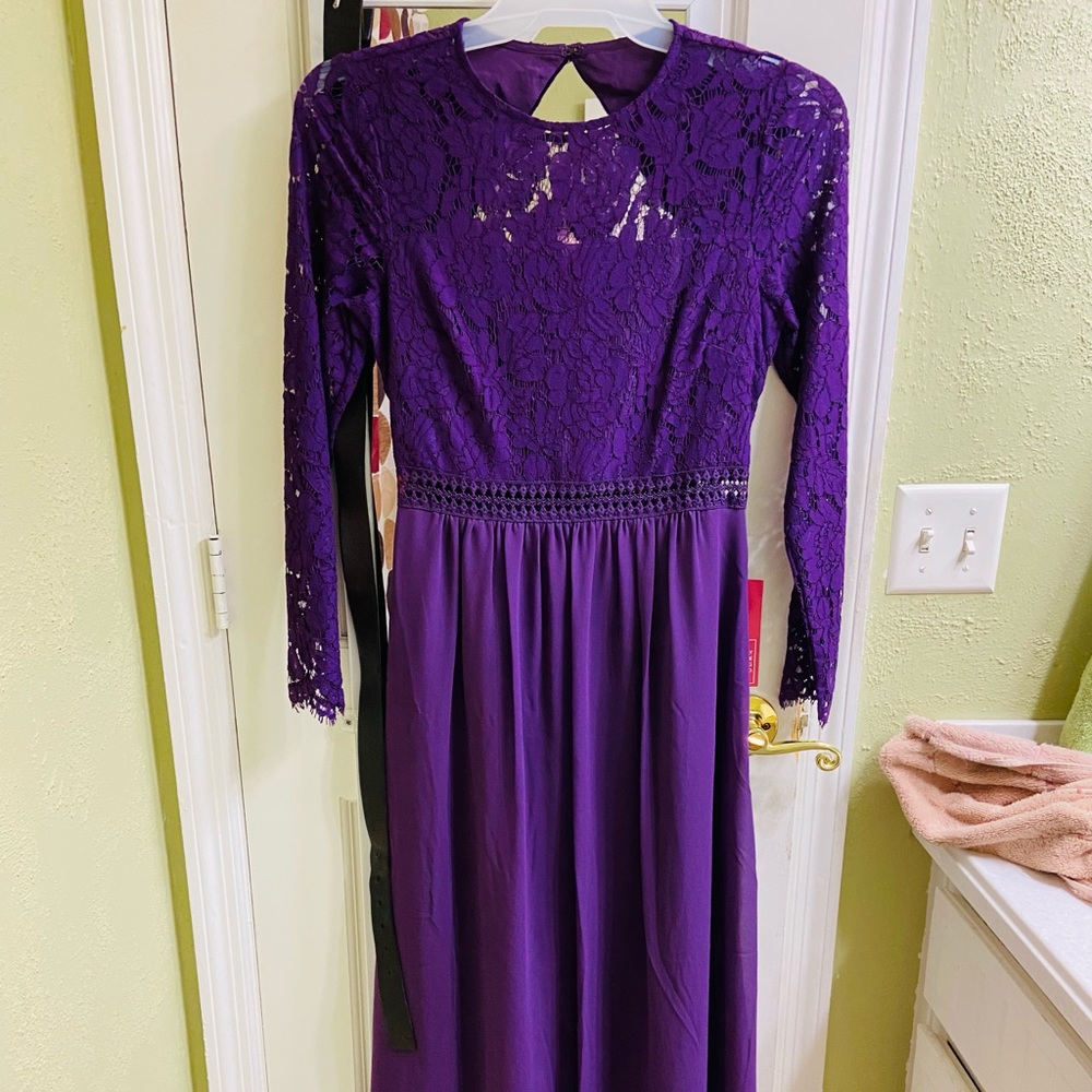 Purple Thruth and fable’s dress